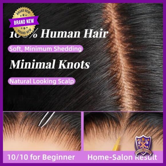 20in Human Hair Glueless Full Lace Wig Water Wave Pre Plucked 220 Density main image 5
